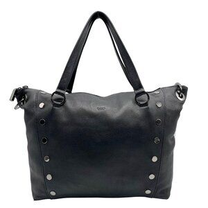 Hammit Black Leather Daniel Convertible Tote Bag